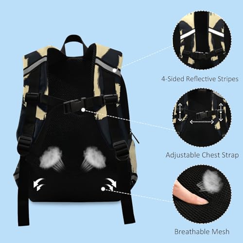 Walking Sasquatch Kids Backpack for Boys Girls, Small Toddler Schoolbag with Padded Back Strap Leash4