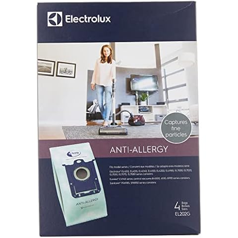Electrolux EL202G S-bag Anti-Allergy Synthetic Vacuum Bags, 4 Pack , Blue Cover