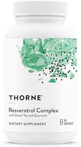 THORNE Resveratrol Complex - Supports Healthy Aging* - Trans-Resveratrol Supplement with Green Tea, Quercetin & Curcumin Phytosome - Third-Party Certified - Gluten, Dairy & Soy-Free - 60 Capsules