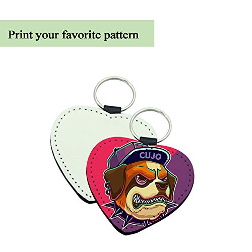 Image of 12 Pcs Sublimation Blank Keychains,PU Leather White Keychains Ornament Pendants for Man Women Crafts Heat Transfer