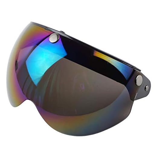 Boxwizard 3 Casco Visiera Universale Visiera Aperta Casco Antivento Protezione Solare Mezza Faccia Retro Visiera Universale Visiera Aperta Casco Parabrezza Moto per Casco per Moto Casco(Multicolore)
