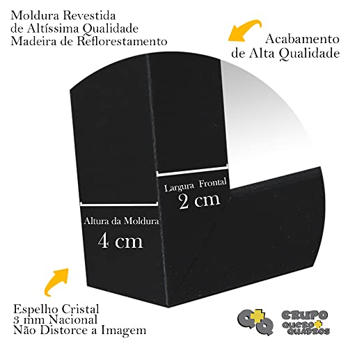 Espelho Moldura Decorativa Grande Madeira Rustica Quarto (Branco)