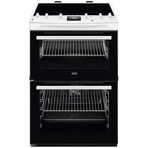 AEG 6000 SurroundCook CIX6540ACW 60cm Double Oven Electric Cooker with Induction Hob - White - A Rated