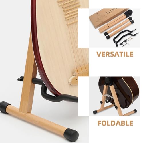 Support guitare en bois pliable pour protéger votre basse et ukulélé - 4