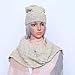 Pixnor Womens Winter Knitted Scarf and Hat Set Thicken Skullcaps