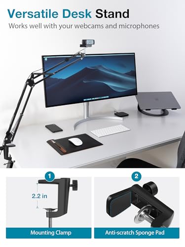 Suporte de Webcam InnoGear, suporte de braço de tesoura de suspensão para Logitech Webcam BRIO C920