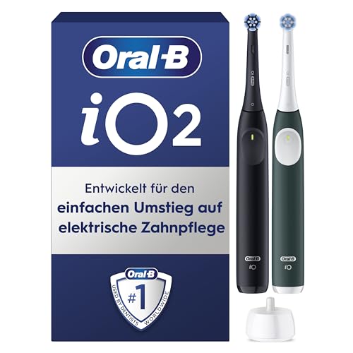 Oral-B iO Series 2 Elektrische Zahnbürste,Electric Toothbrush, DUO Pack inkl. zweitem Handstück, 3 Putzmodi für Zahnpflege, Magnet-Technologie, Designed by Braun, Night Black, Forest Green Oral-B iO Series 2 Elektrische Zahnbürste,Electric Toothbrush, DUO Pack inkl. zweitem Handstück, 3 Putzmodi für Zahnpflege, Magnet-Technologie, Designed by Braun, Night Black, Forest Green