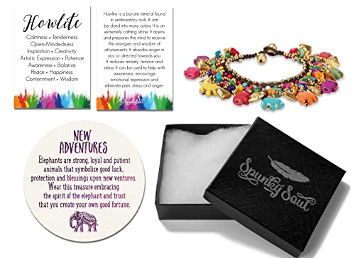 SPUNKYsoul Boho Inspirational New Adventures Beginnings Good Luck Howlite Beaded Bracelet Multi Piece Set for Women4
