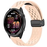 [SumNeol] 22mm バンド Garmin(ガーミン) Venu 4 45mm/Venu 3 45mm/2/Forerunner 570 47mm/265/255/Vivoactive 4/Active対応 交換バンド シリコン素材 磁気バックル マグネット式バックル 替えベルト サイズ調節 伸縮性 防水性 通気性 軽量 男女兼用 交換ベルト (ピンク)
