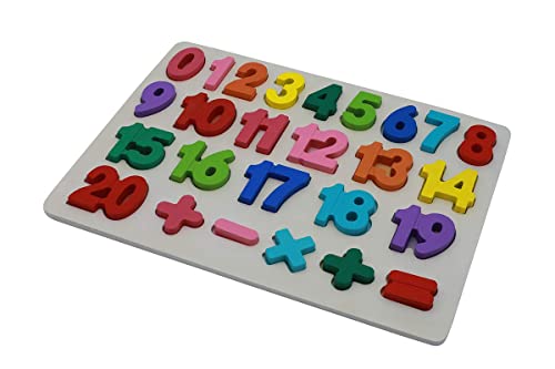 Afunti Bebé Número de Madera Que aprende Jigsaw Puzzle Board Shape Numbers Puzzle Toy para niños 25 Piezas