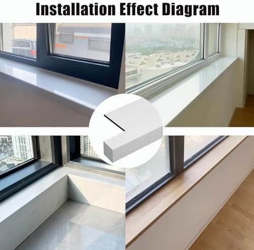 Window Sill Cover White Window Edge Capping, Acrylic Window Sill Protector Trims for Interior House, Hotel/Office Window Ledge Guard for Window Sill Remodel(90x10cm(35.4x4in))