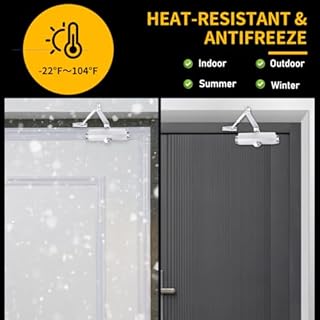 Automatic Door Closer for Home with Hold Open, Heavy Duty Adjustable Hydraulic Door Soft Closers, Self Closing Door Mechanism, Easy Install (Small White)