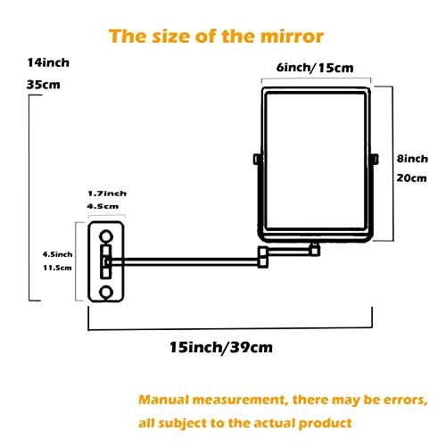 Espejo de maquillaje rectangular de pared con aumento 3X miniatura 6