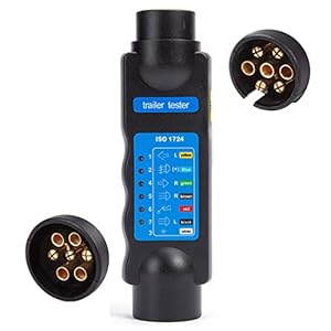 SPARKMOTO 7 Pin Trailer Light Tester, 12V 7 Pin Trailer Plug Socket Tester Trailer Licht Bedrading Circuit Tester 7 Pin…
