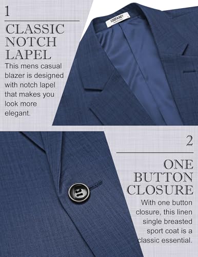 COOFANDY Men's Casual Blazer Slim Fit Lightweight Sport Coat One Button Suit Jacket - Image 6
