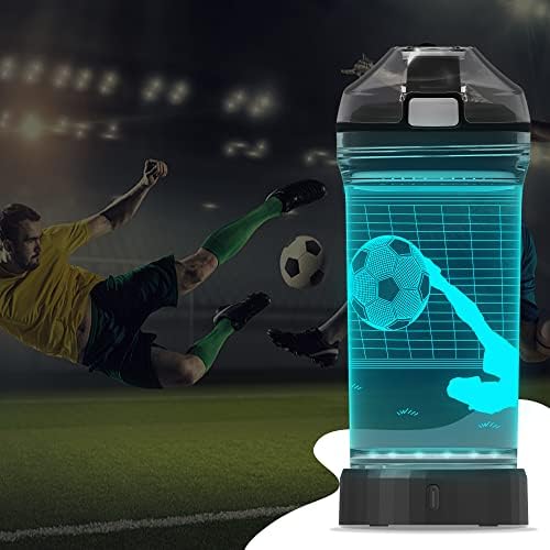 YuanDian Football Gifts, Light Up Kids Water Bottle with 3D Illusion Lamp- 14 OZ Tritan BPA Free Eco-Friendly - Cool Drinking Cups Gift for School Kids Boy Child Sport Football Lovers