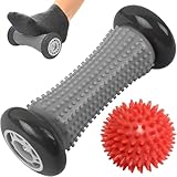 ROMIX Fußmassagerolle – Fussroller Massageroller für Plantarfasziitis & Fußmassage, Reflexzonen-Therapie, Triggerpunkt-Massage, Stressabbau, rutschfeste Gummi Massagerolle für tiefe Muskelentspannung