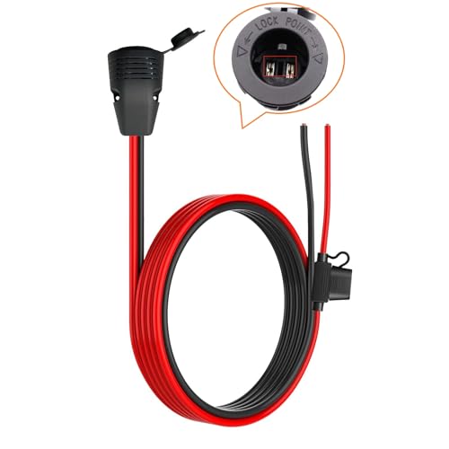 Image of 10900027 Fridge Freezer Wiring Kit and Threaded Socket Mount for Quick Installation onto 12V Battery Compatible with 12Volt Fridge Freezers