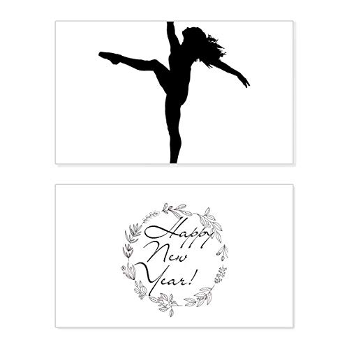 Tarjeta de felicitación de danza deportiva para desear un próspero Año Nuevo