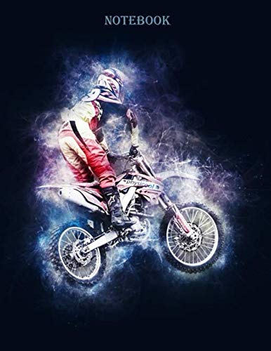 Notebook: Large 8.5x11 "Motocross" College Ruled Composition Notebook, 100 Pages; Great for Writing Drawing