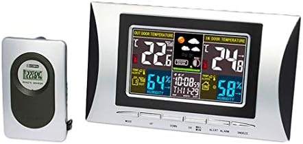 Weather Clock HD Color Screen, Indoor/Outdoor LCD Waterproof Thermo-Hygrometer Alarm Clock, Weather Forecast Alarm Clock Double Alarm