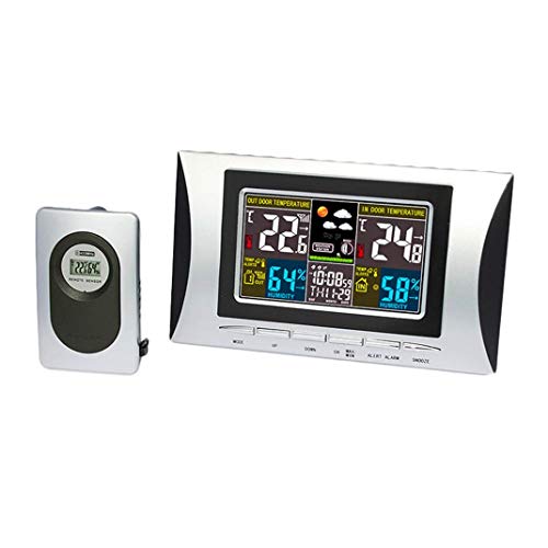 Weather Clock Hd Color Screen, Indoor/Outdoor Lcd Waterproof Thermo-Hygrometer Alarm Clock, Weather Forecast Alarm Clock Double Alarm #TOP27
