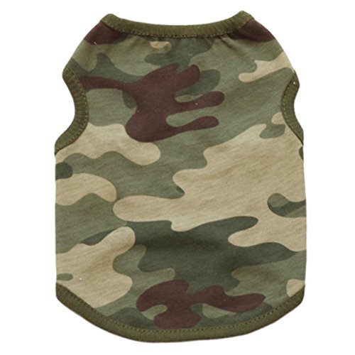 Dog Clothes Summer, Wakeu Pet Puppy Vest Camouflage Patten T-Shirt Apparel For Chihuahua Small Dog Boy Girl (Green, S) #TOP7