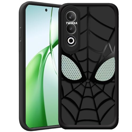 Image of Stylish Spider Back Case Cover Compatible for OnePlus Nord CE 4 5G | Spidey Face Mask Case | Soft Silicone | Camera & Full Body Protection | Shock Proof | (Black)