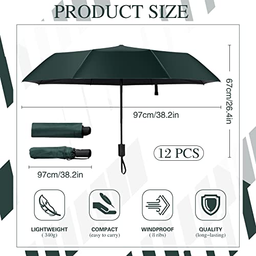 12 Pieces Windproof Umbrella Folding Uv Protection Umbrella Double Layer Compact Umbrella Portable Automatic Travel Umbrella For Men Women Backpack Car Purse Outdoor Rain Sun, 8 Ribs, 3 Colors #TOP1