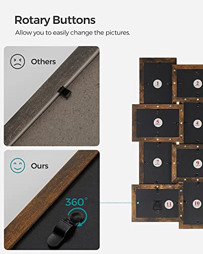 Songmics Collage Picture Frames, 4X6 Picture Frames Collage For Wall Decor Set Of 12, Family Muti Photo Frame For Gallery Decor, Hanging Display, Assembly Required, Rustic #TOP6