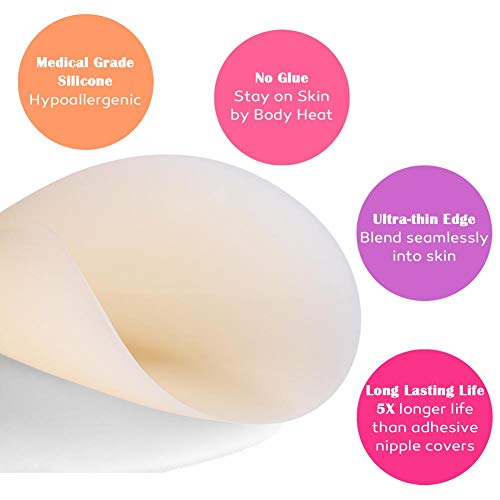 Non Adhesive Nipple Covers For Women Reusable Self-Adhesive Silicone Pasties By Miilye #TOP2