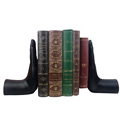 Decorative Bookends Hands Bookends, Black Book Ends Heavy Book Supports, Unique Bookends Decor For Office Home Desk Bookrack Book Shelf, 8.5"(L) X3.5(W) X6.8(H), 1Pair/2Piece #TOP7