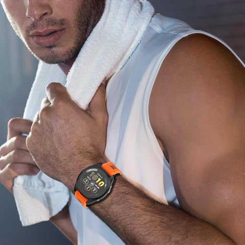 Bracelet de montre 22mm Garmin Forerunner 255 silicone étanche noir sport - 6