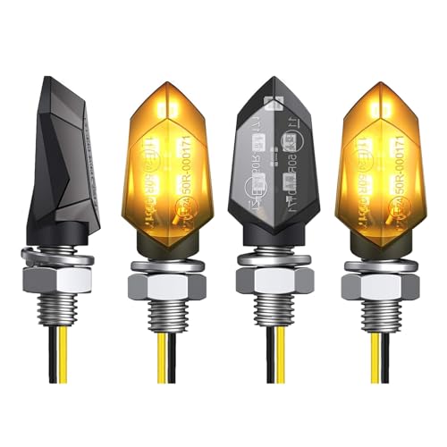 Wvxilyr 4 Pezzi Frecce LED per Moto 12V, Luci di Svolta, Motorbike indicatore, Indicatori di Direzion, Omologate per Uso Diurno e Notturno, Adatte per Moto da Strada, Scooter, ATV e Biciclette