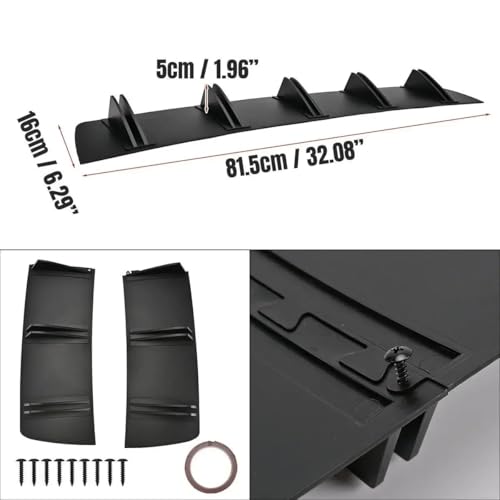 Difusor trasero universal de 81,5 cm con 5 aletas de tiburón para Mercedes Benz W204 W205 2