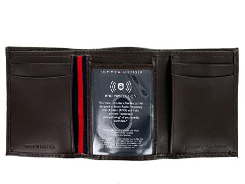 Tommy Hilfiger Men's Brown Genuine Leather Tri-Fold Wallet2
