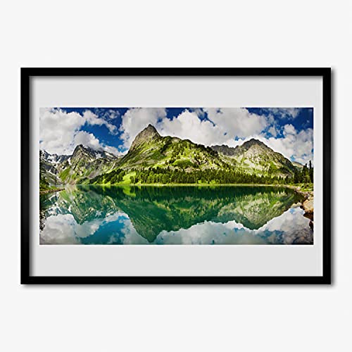Affiche avec cadre 70x50 cm anti-gondolement en MDF image murale paysage montagne cuisine