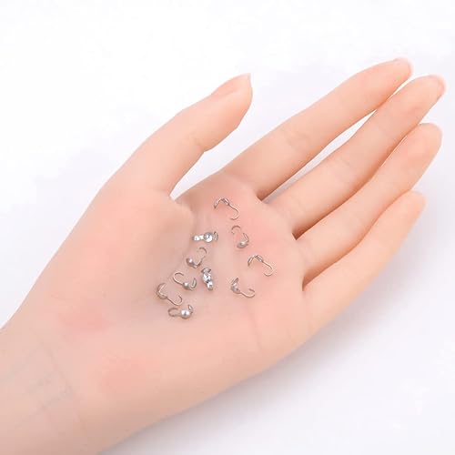 Miniatura 3 de 300 piezas Adabele 304 de acero inoxidable hipoalergénico de grado Calotte tapa de nudo con lazo abierto (copa de 0.16 pulgadas) SJF82