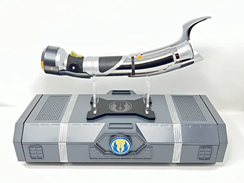 Galaxy's Edge Star Wars Count Dooku Legacy Lightsaber Hilt Bundle with Emblem Engraved Custom Stand