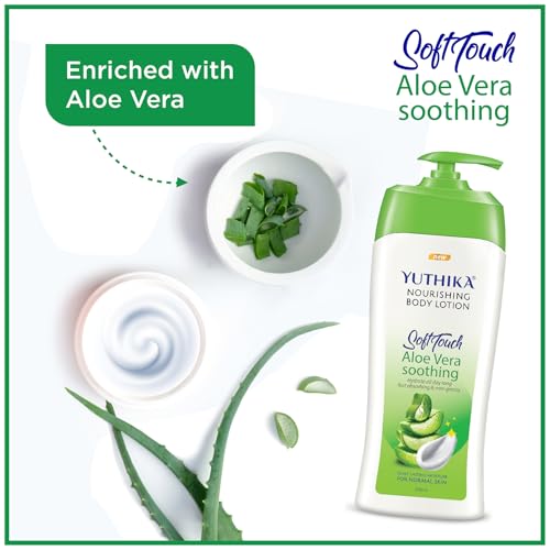 Image of Yuthika Body Lotion AloeVera body lotion 500 ml & Soft Touch Face Cream 300 ml Hydrating Moisturizer for All Skin Types, for Men & Women, Face Moisturizer for Women, Cream for Dry Skin