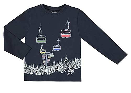 Mayoral Boys Long Sleeve Tee Shirts (Navy Glow in Dark Ski, 8)