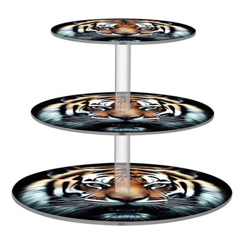 Joitme Tiger Face Animal Print 3 Tier Cupcake Stand Tea