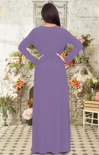 Image of KOH KOH Womens Long Sleeve Empire Cocktail Elegant Evening Versatile Maxi Dress