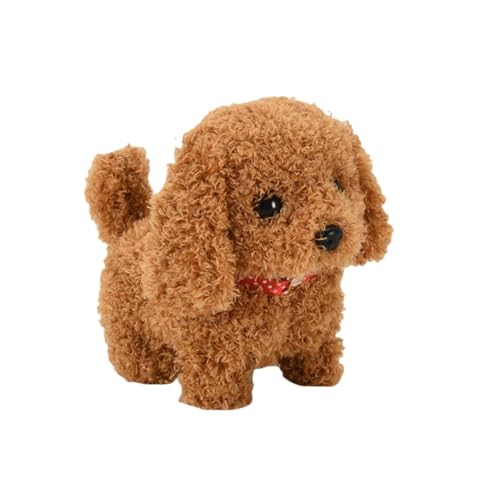 OZECYYX動く犬のおもちゃ 電動ぬいぐるみ 犬ロボット 歩く 鳴く動くおもちゃ 可愛い ギフト 音に反応するおもちゃ (ロングイヤー・テディ)