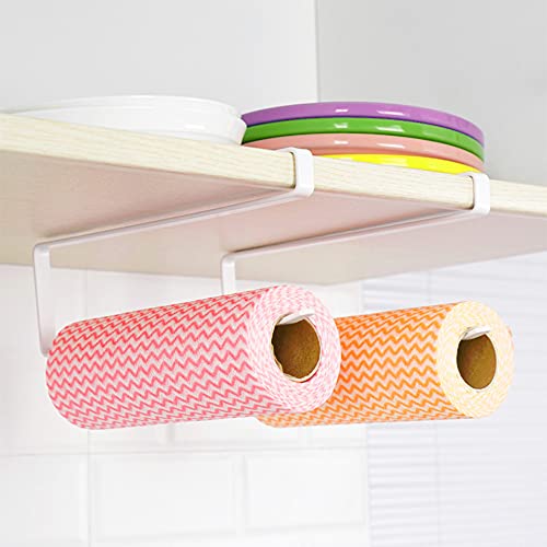 Foto von DEET 2 Stück Metall Küchenrollenhalter,Rollenhalter Küchenrolle Ohne Bohren,Handtuchhalter Spender unter Schrank für Küche,Badezimmer(Weiß)