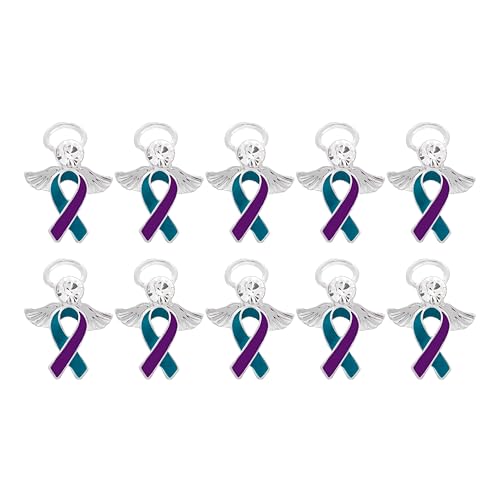 Image of Suicide Awareness and Prevention Pin - Bulk Packs - Variety Pack of Teal & Purple Ribbon Pin Perfect for Support Groups, Gift-Giving and Fundraising