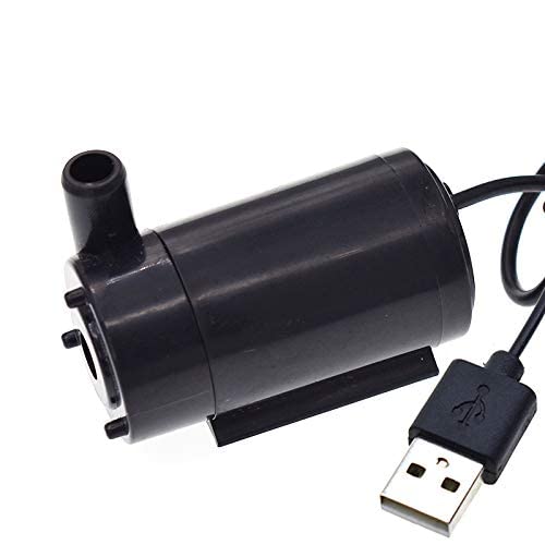 Mute mini Pump Miniature Pump DC3V-5V Computer Water-Cooling can Phone Charger or USB Driver (USB-Horizontal Type Black)