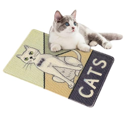 Jingshihaisu 猫 爪研ぎ 猫用爪とぎ サイザル麻 滑り止め猫爪とぎマット 爪研ぎシート 耐摩耗 爪を傷つけない 猫つめとぎ防止 爪切り不要 汚れ防止 柱 ソファ 家具 壁に貼る ペット用 猫用 寝室用 壁 ドア クローゼット (40*60cm,