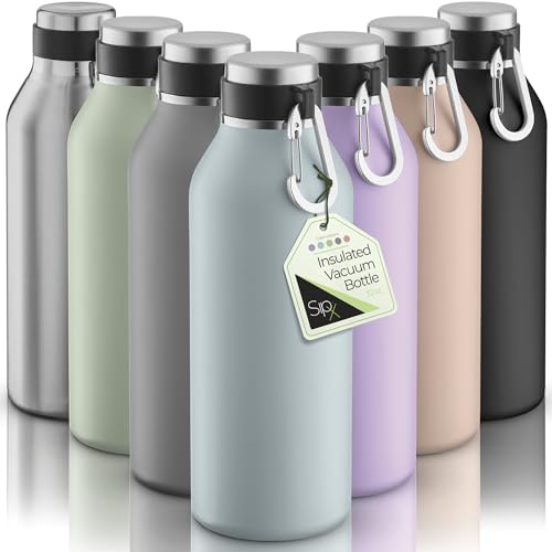 Image of SipX 32 oz Stainless Steel Insulated Water Bottle with Leakproof Lid & Carry Hook - Triple Insulated - Cold 24 Hours /Hot 12 Hours - Perfect for Gym, Work, Sports, Travel - Blue