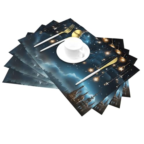 Table de salle à manger : lot de 6 sets de table PVC lavables